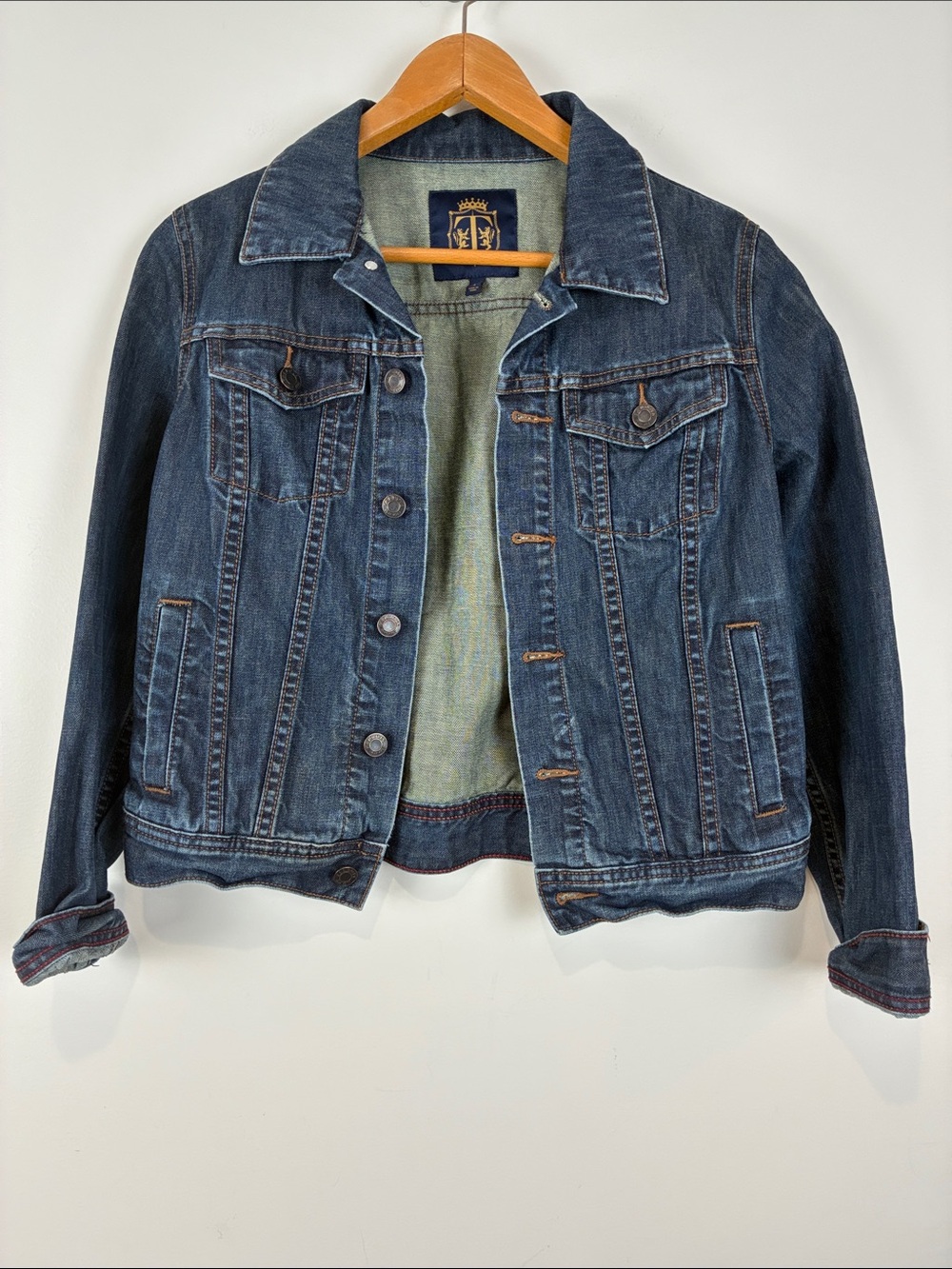 Talbots Classic Women's Small Dark Blue Denim Jacket Cotton/Linen Casual Capsule